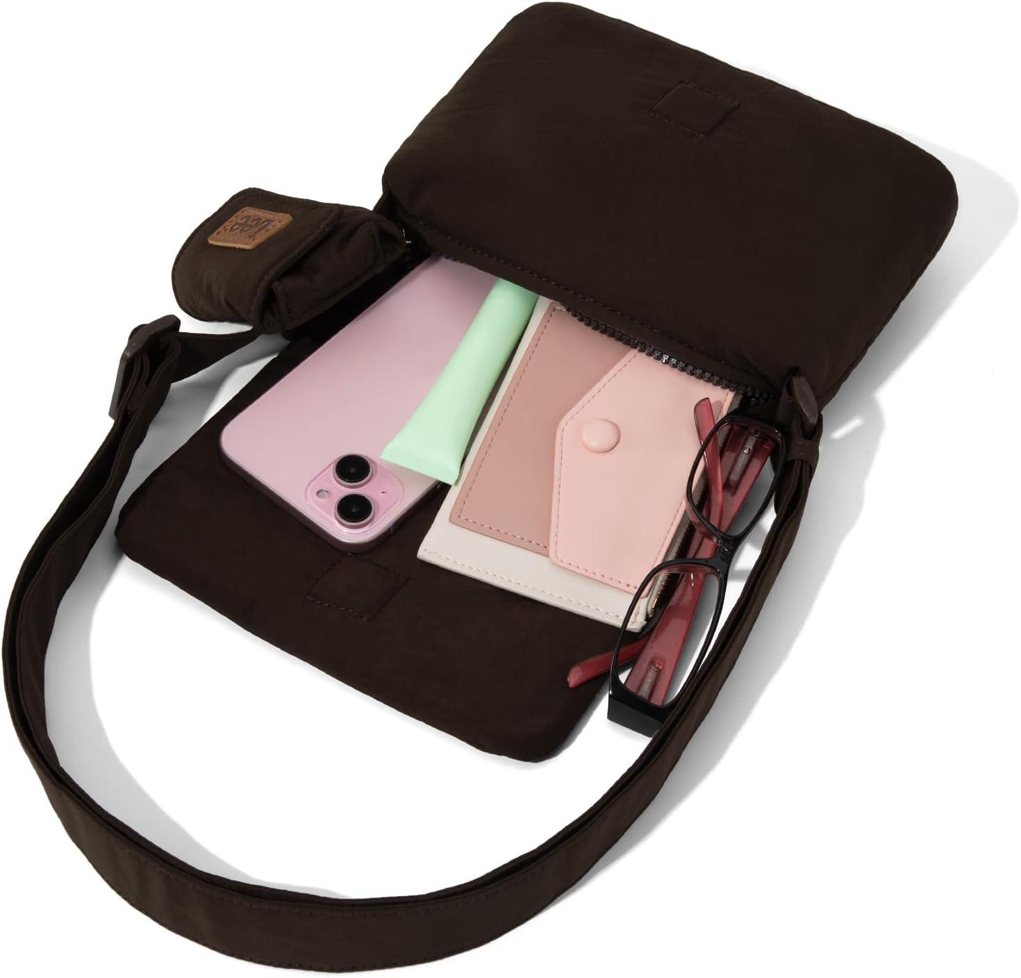 imageMontana West x Lee Small Crossbody Bags for Women Lightweight Mini Shoulder Bag with Earphone PouchLeedeep Brown