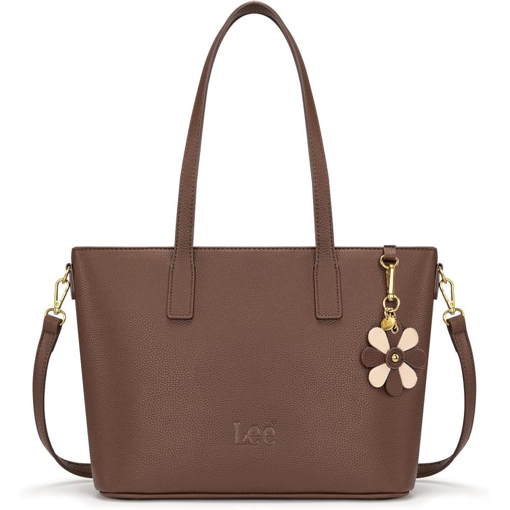 imageLee Large Tote Bag for Women Shoulder Bag Crossbody Satchel Purses Casual Handbag for Work Dating Birthday GiftsCoffee