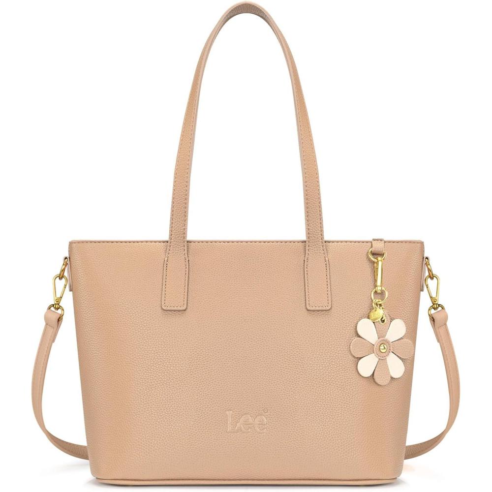 imageLee Large Tote Bag for Women Shoulder Bag Crossbody Satchel Purses Casual Handbag for Work Dating Birthday GiftsKhaki
