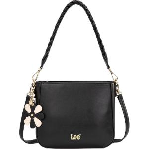 Lee Women’s Small Convertible Shoulder Handbag, Lightweight Purse with 2 Removable Straps & Zipper, for Daily Travel & Work(Black)