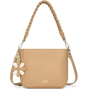 Lee Women’s Small Convertible Shoulder Handbag, Lightweight Purse with 2 Removable Straps & Zipper, for Daily Travel & Work(Tan)