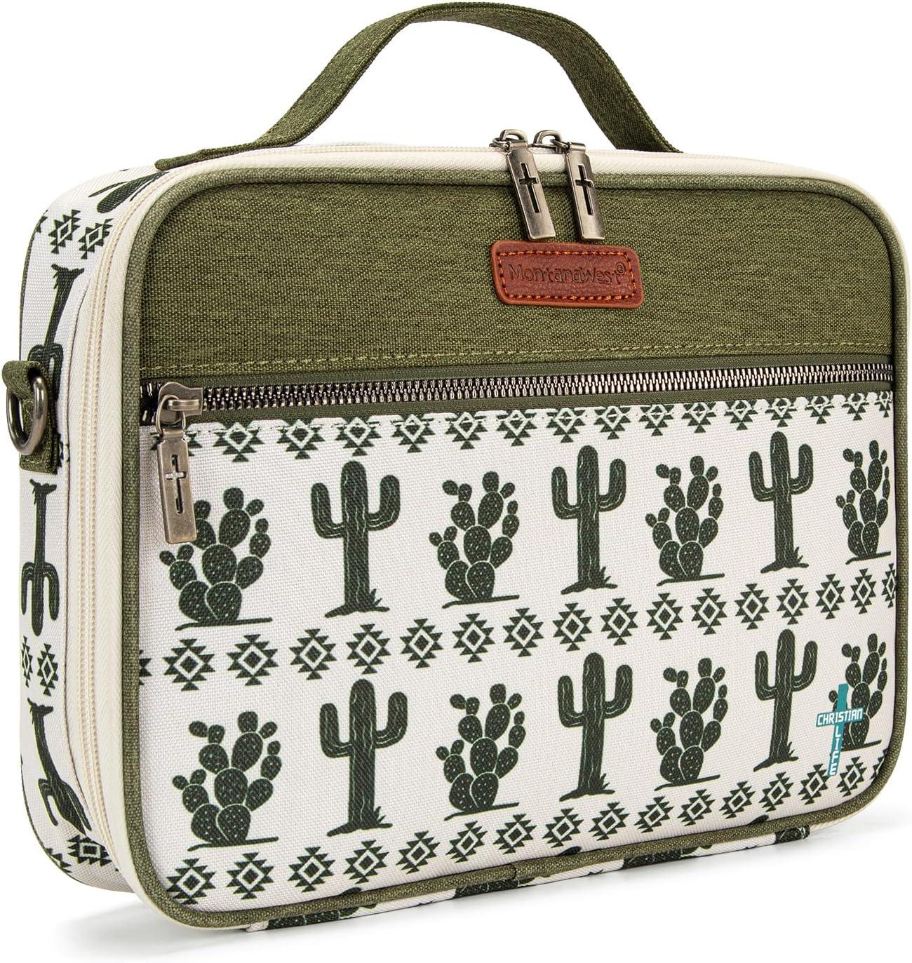 imageMontana West Bible Covers for Women Men with Leather Bookmark Carrying Book Case Church Bag Outdoor ProtectiveCacti Print