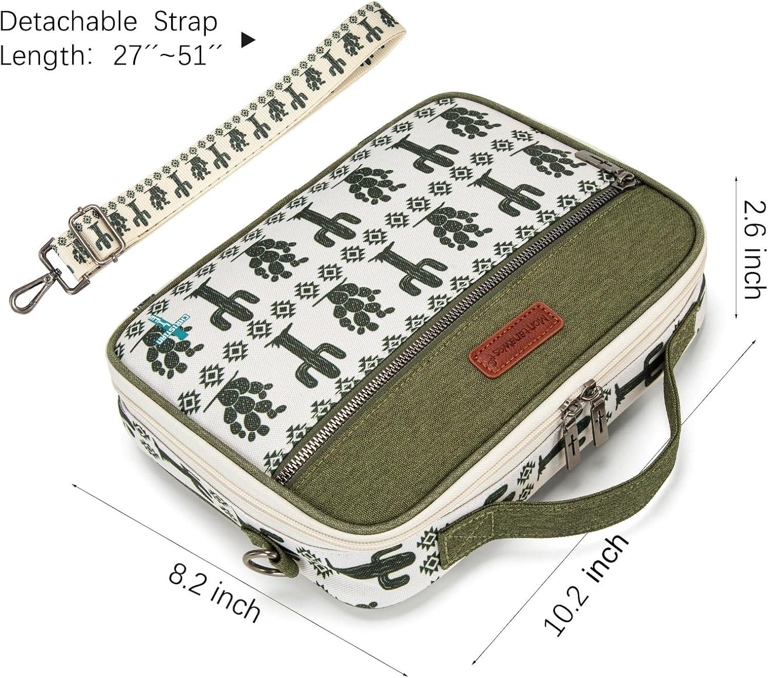 imageMontana West Bible Covers for Women Men with Leather Bookmark Carrying Book Case Church Bag Outdoor ProtectiveCacti Print