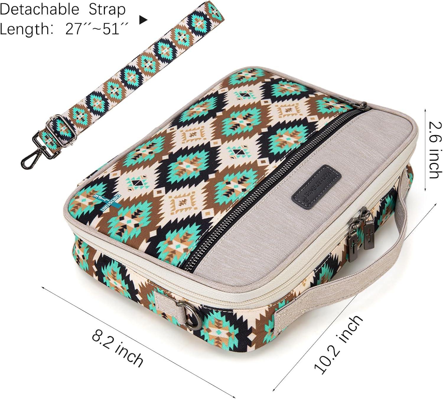 imageMontana West Bible Covers for Women Men with Leather Bookmark Carrying Book Case Church Bag Outdoor ProtectiveGreen
