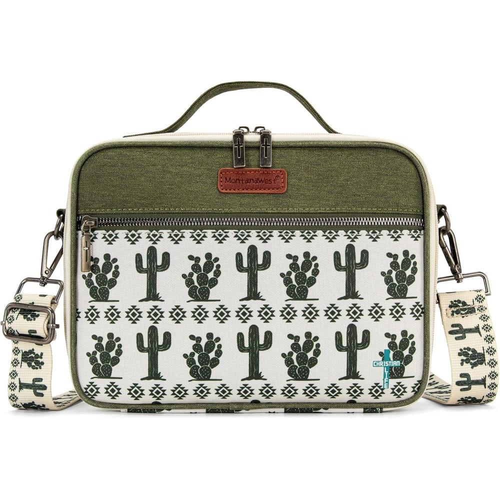 imageMontana West Bible Covers for Women Men with Leather Bookmark Carrying Book Case Church Bag Outdoor ProtectiveCacti Print