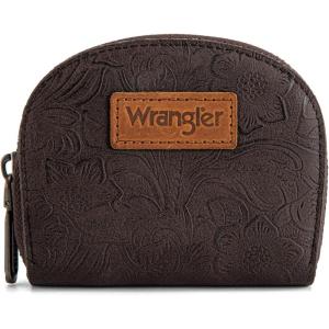 Montana West Wrangler Small Keychain Wallet for Women RFID Blocking Credit Card Holder Floral Tooling Coin Purse Brown WG338-W102-1BR(A Floral Coffee)