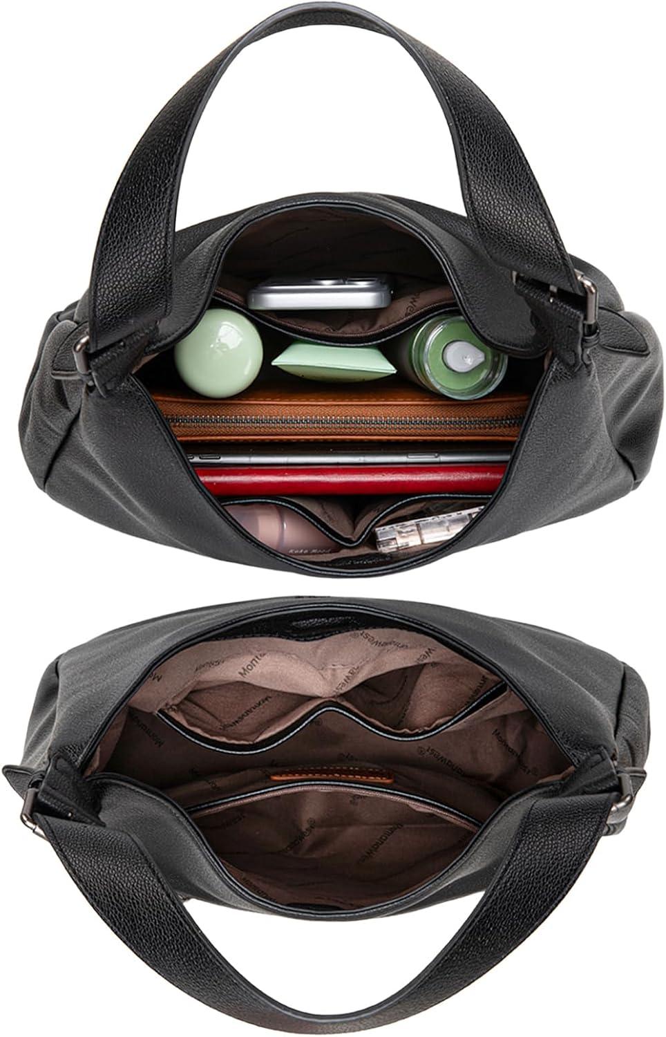 imageMontana West Hobo Bag Purse for Women Slouchy Shoulder Handbags PursesBlack