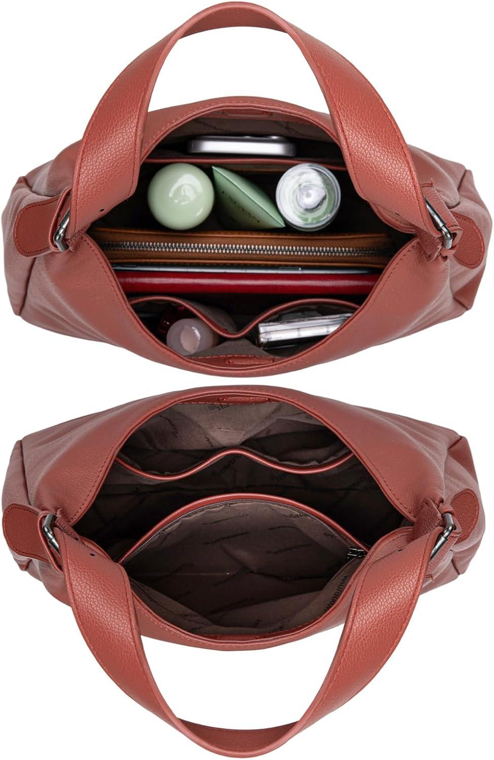 imageMontana West Hobo Bag Purse for Women Slouchy Shoulder Handbags PursesCoral Red