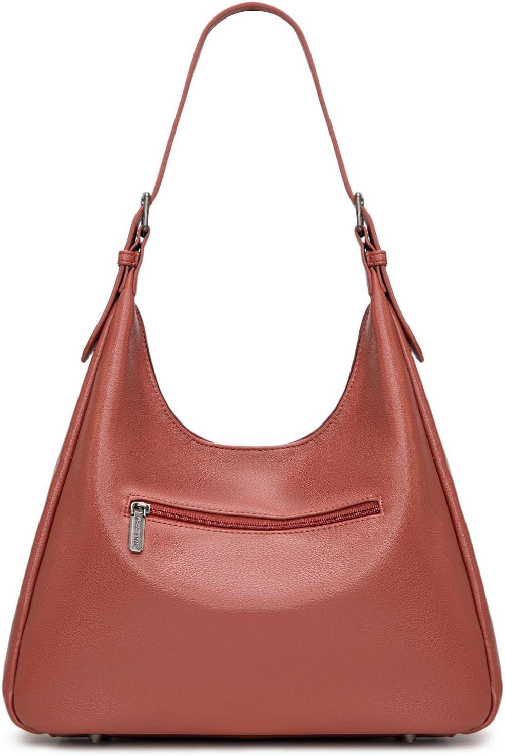 imageMontana West Hobo Bag Purse for Women Slouchy Shoulder Handbags PursesCoral Red