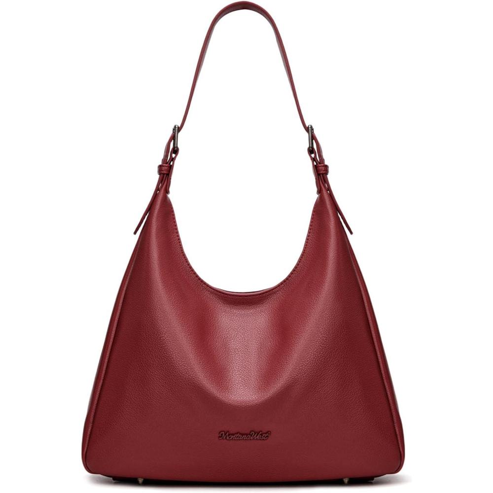 imageMontana West Hobo Bag Purse for Women Slouchy Shoulder Handbags PursesBurgundy