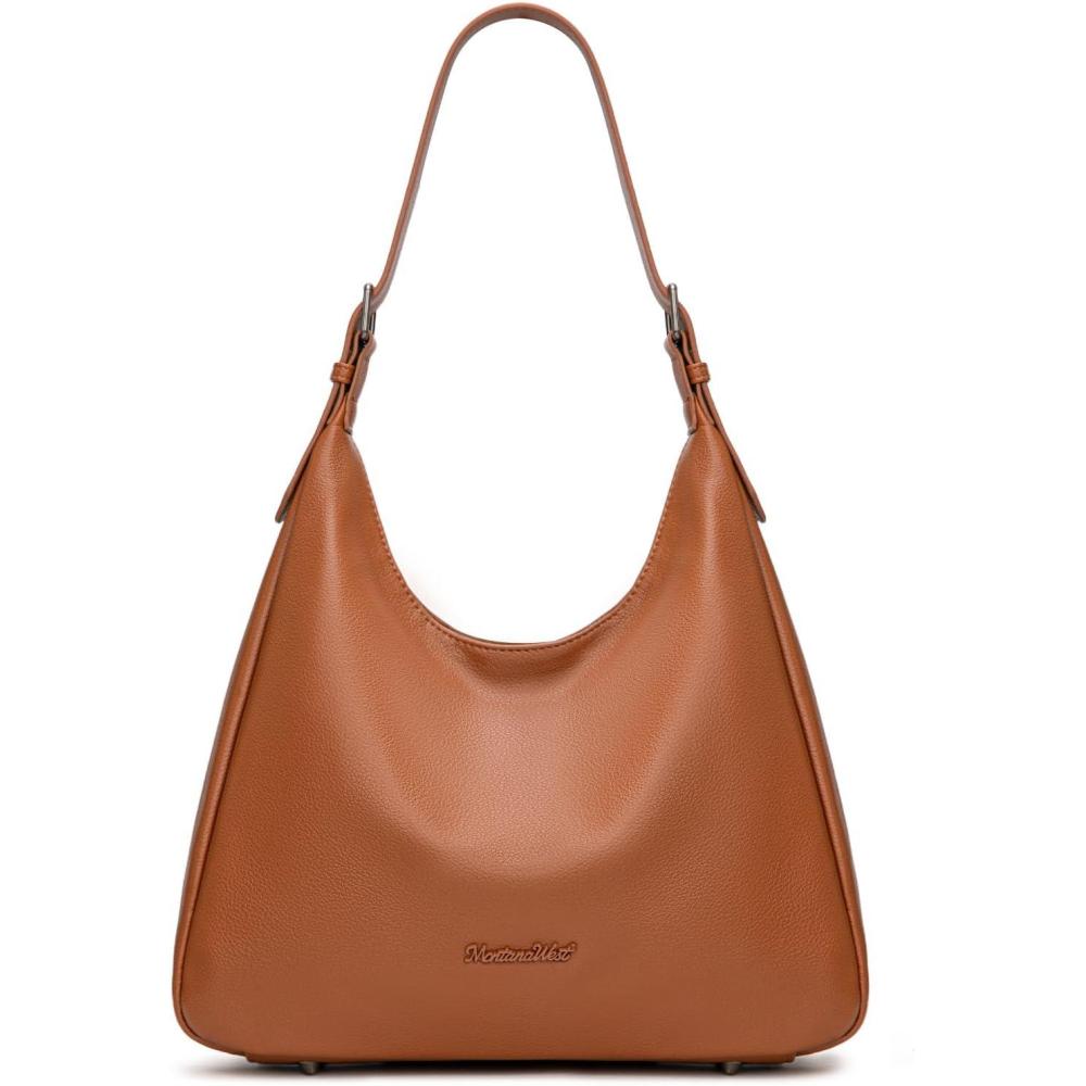 imageMontana West Hobo Bag Purse for Women Slouchy Shoulder Handbags PursesCognac Brown