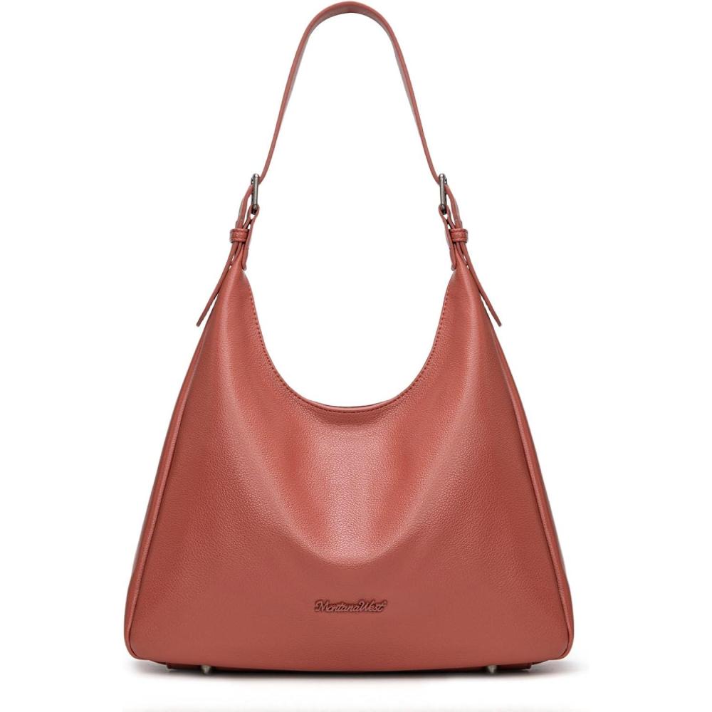 imageMontana West Hobo Bag Purse for Women Slouchy Shoulder Handbags PursesCoral Red