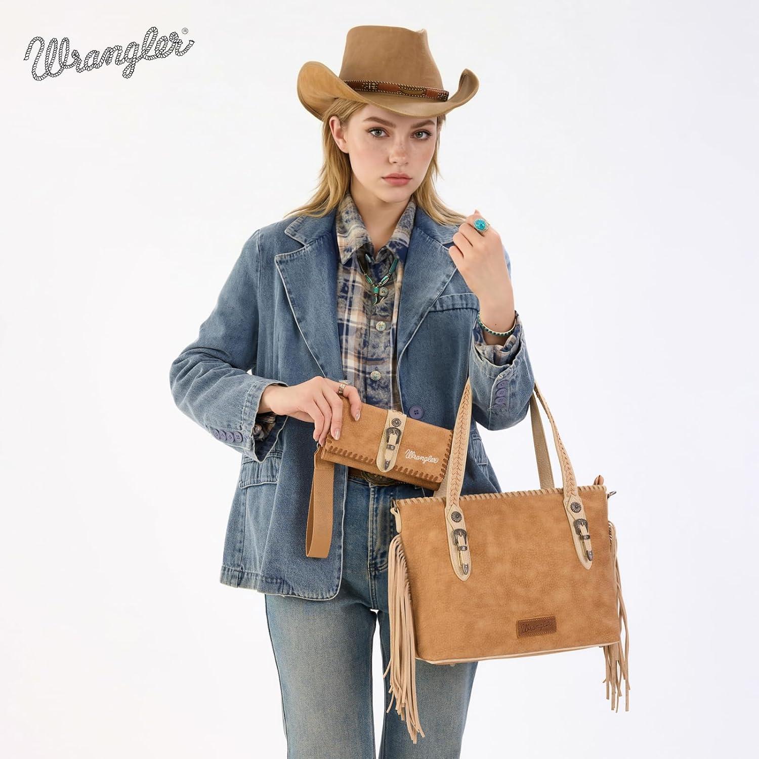 imageMontana West Wrangler Wristlet Wallets for Women Clutch Purse RFID Blocking Wallet Credit Card HolderAmber Brown