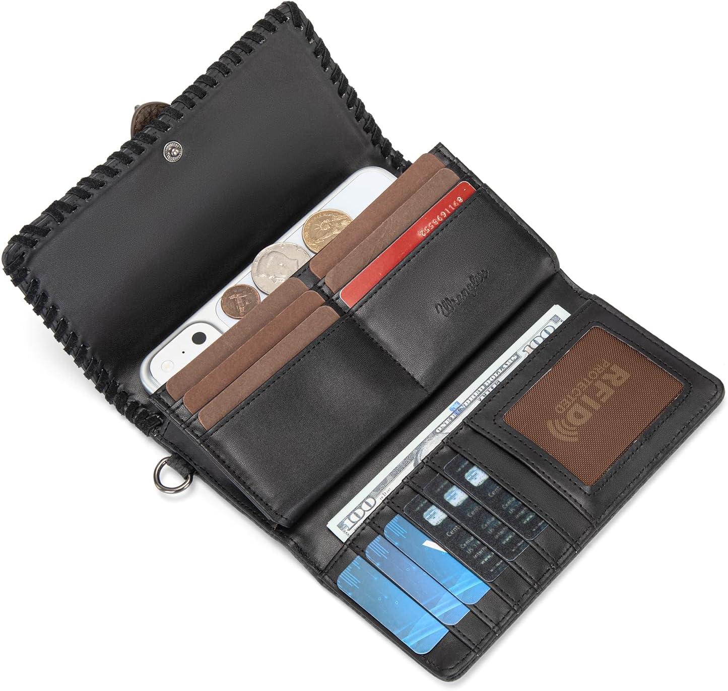 imageMontana West Wrangler Wristlet Wallets for Women Clutch Purse RFID Blocking Wallet Credit Card HolderBlack