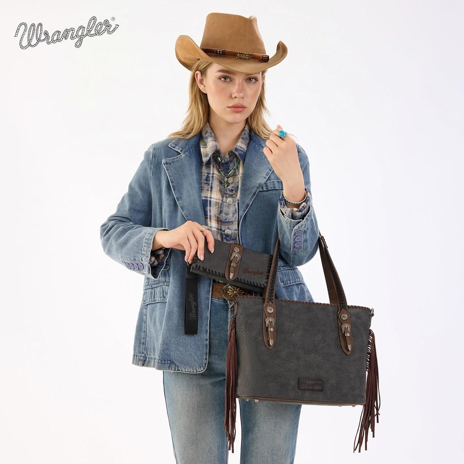 imageMontana West Wrangler Wristlet Wallets for Women Clutch Purse RFID Blocking Wallet Credit Card HolderBlack