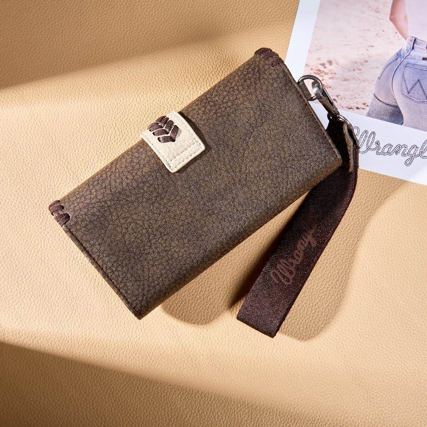 imageMontana West Wrangler Wristlet Wallets for Women Clutch Purse RFID Blocking Wallet Credit Card HolderCoffee