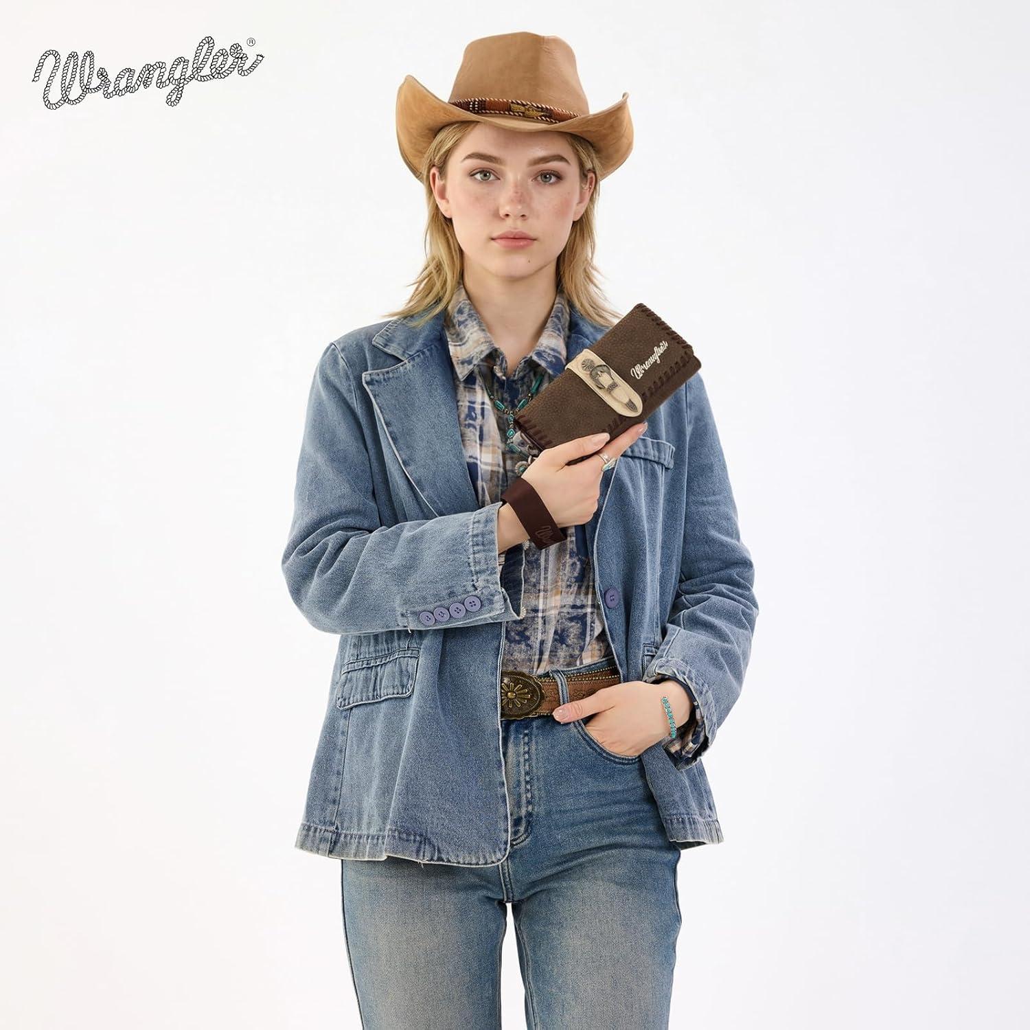 imageMontana West Wrangler Wristlet Wallets for Women Clutch Purse RFID Blocking Wallet Credit Card HolderCoffee