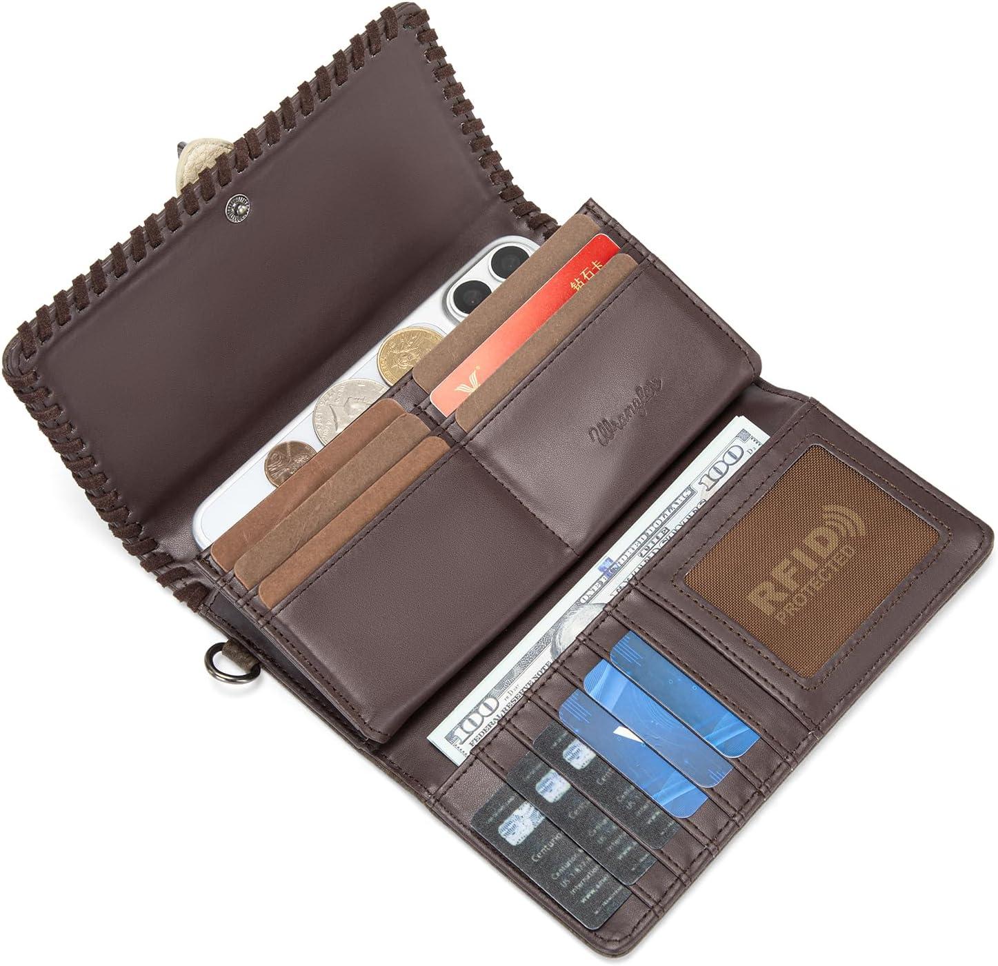 imageMontana West Wrangler Wristlet Wallets for Women Clutch Purse RFID Blocking Wallet Credit Card HolderCoffee