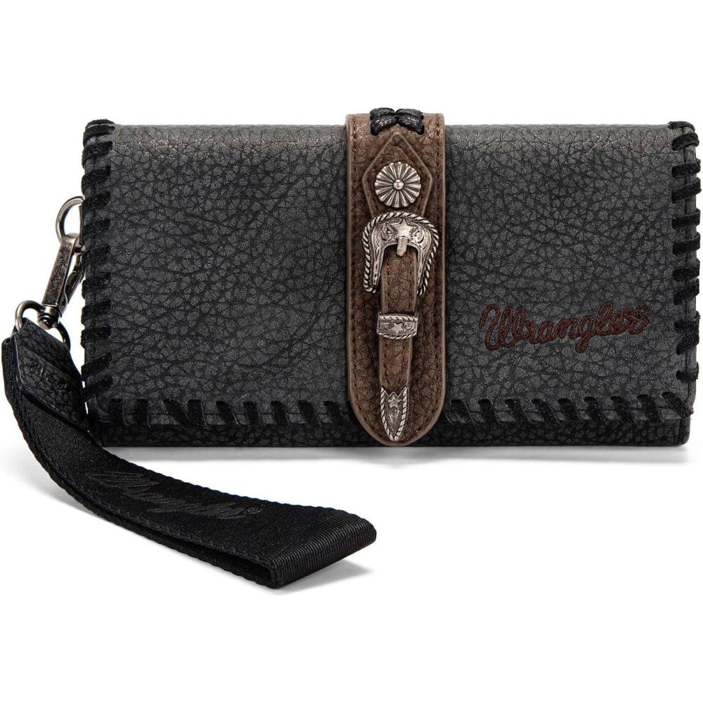 imageMontana West Wrangler Wristlet Wallets for Women Clutch Purse RFID Blocking Wallet Credit Card HolderBlack