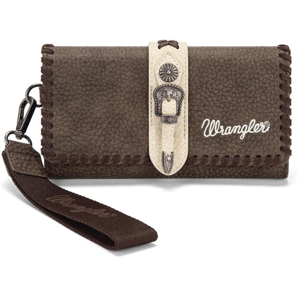imageMontana West Wrangler Wristlet Wallets for Women Clutch Purse RFID Blocking Wallet Credit Card HolderCoffee