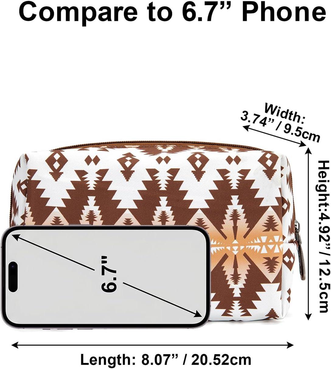 imageMontana West X Wrangler Travel Makeup Bag Portable Cosmetic Bag Makeup Pouch for Women Large Capacity Toiletry BagCoffee