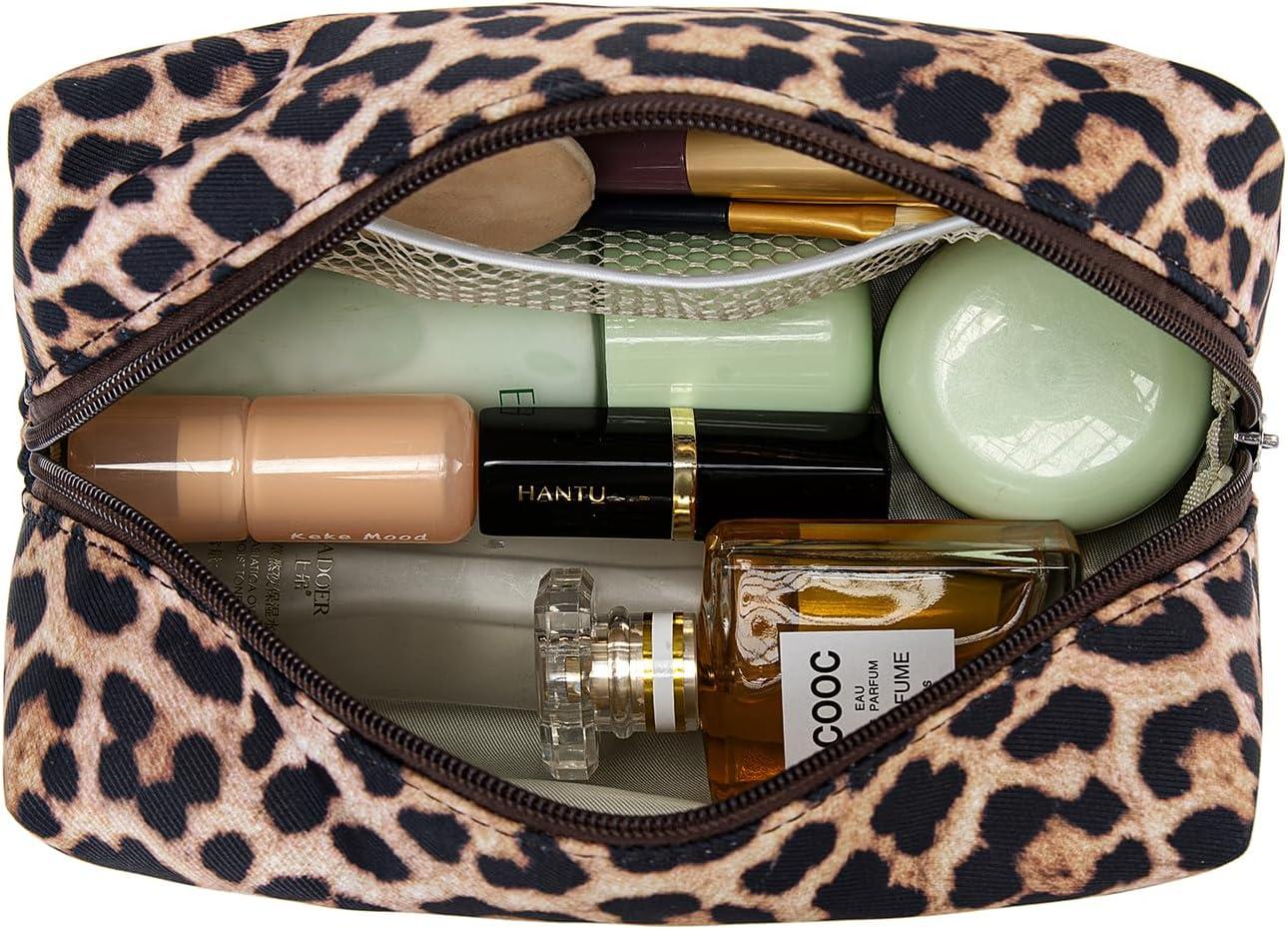 imageMontana West X Wrangler Travel Makeup Bag Portable Cosmetic Bag Makeup Pouch for Women Large Capacity Toiletry BagLeopard