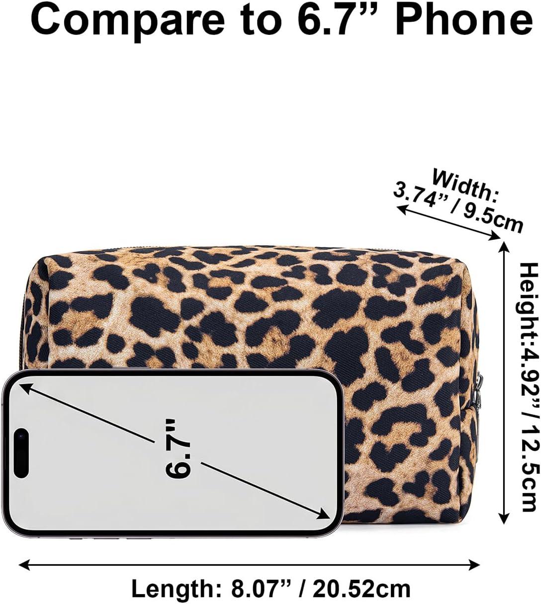imageMontana West X Wrangler Travel Makeup Bag Portable Cosmetic Bag Makeup Pouch for Women Large Capacity Toiletry BagLeopard
