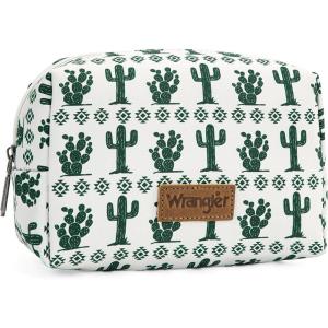 Montana West X Wrangler Travel Makeup Bag Portable Cosmetic Bag Makeup Pouch for Women Large Capacity Toiletry Bag(Green)