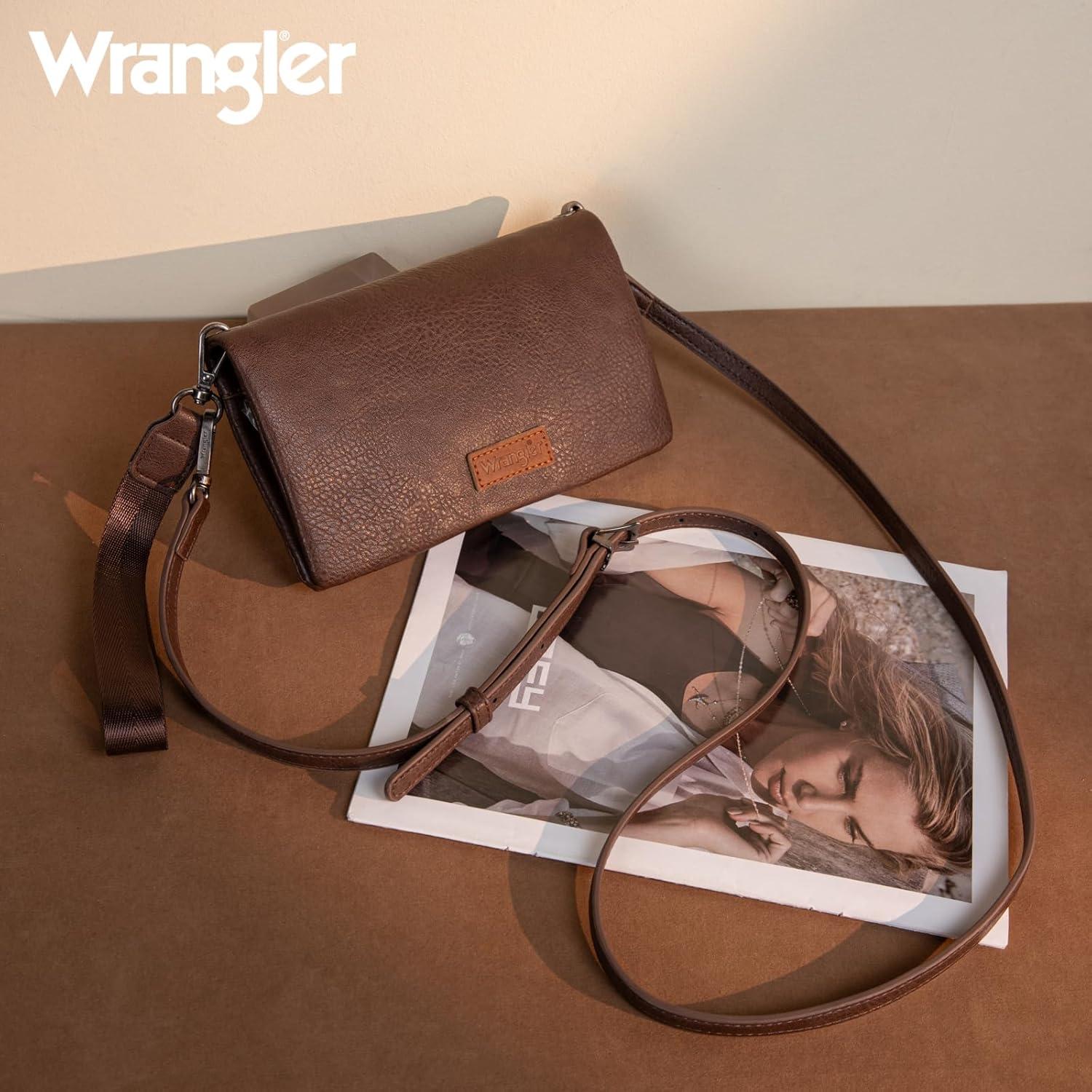 imageWrangler Crossbody Wallet Women Black Sunflower Daisy Wallets RFID Blocking Bifold Clutch Small Purse with Crossbody Strap WG17640011BKBcoffee