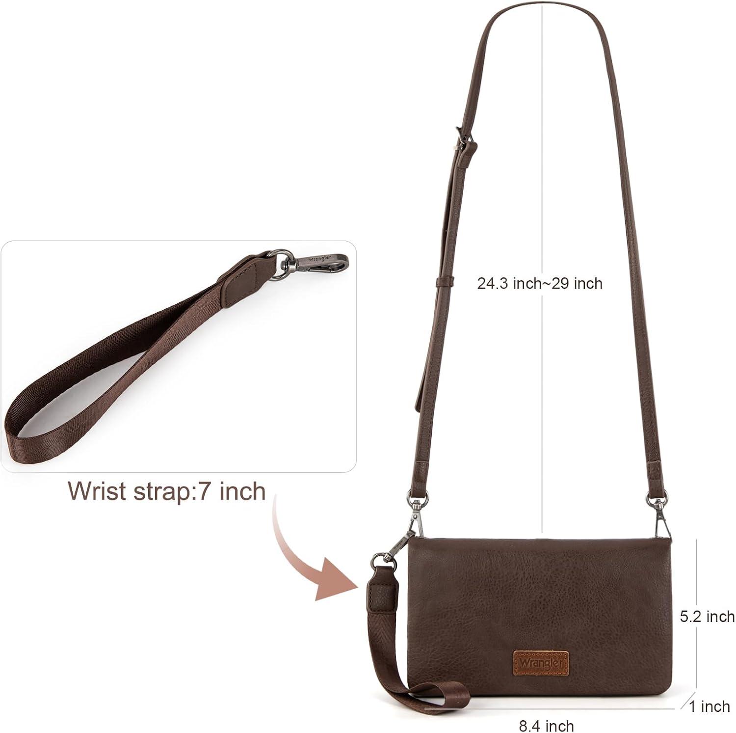 imageWrangler Crossbody Wallet Women Black Sunflower Daisy Wallets RFID Blocking Bifold Clutch Small Purse with Crossbody Strap WG17640011BKBcoffee