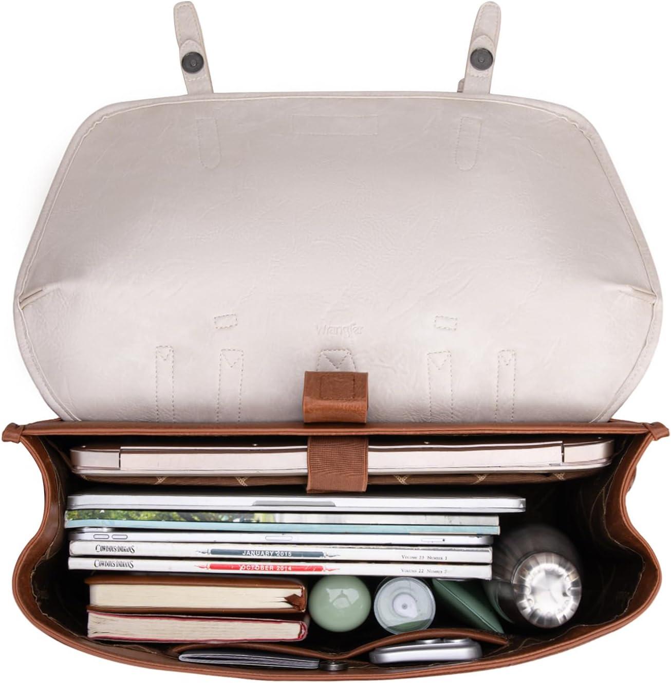 imageWrangler Laptop Bag for Women Messenger Bag Briefcase Computer Backpack Convertible Satchel BagBeige Brown