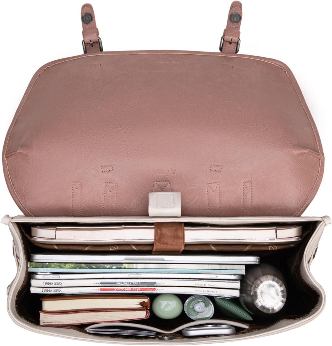 imageWrangler Laptop Bag for Women Messenger Bag Briefcase Computer Backpack Convertible Satchel BagBeige Purple