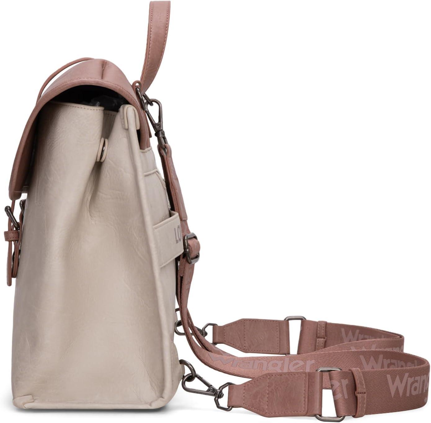 imageWrangler Laptop Bag for Women Messenger Bag Briefcase Computer Backpack Convertible Satchel BagBeige Purple