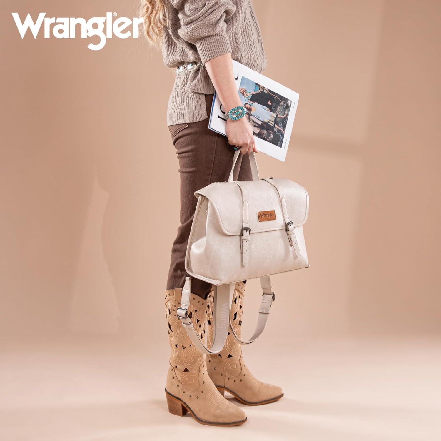 imageWrangler Laptop Bag for Women Messenger Bag Briefcase Computer Backpack Convertible Satchel BagBeige