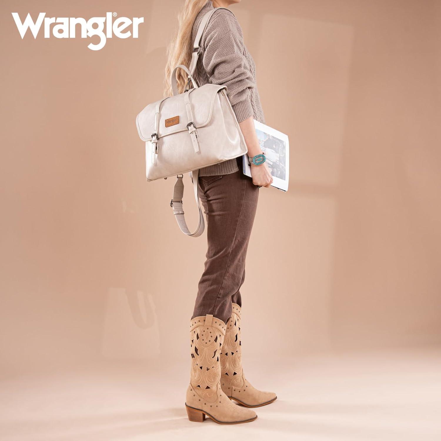 imageWrangler Laptop Bag for Women Messenger Bag Briefcase Computer Backpack Convertible Satchel BagBeige