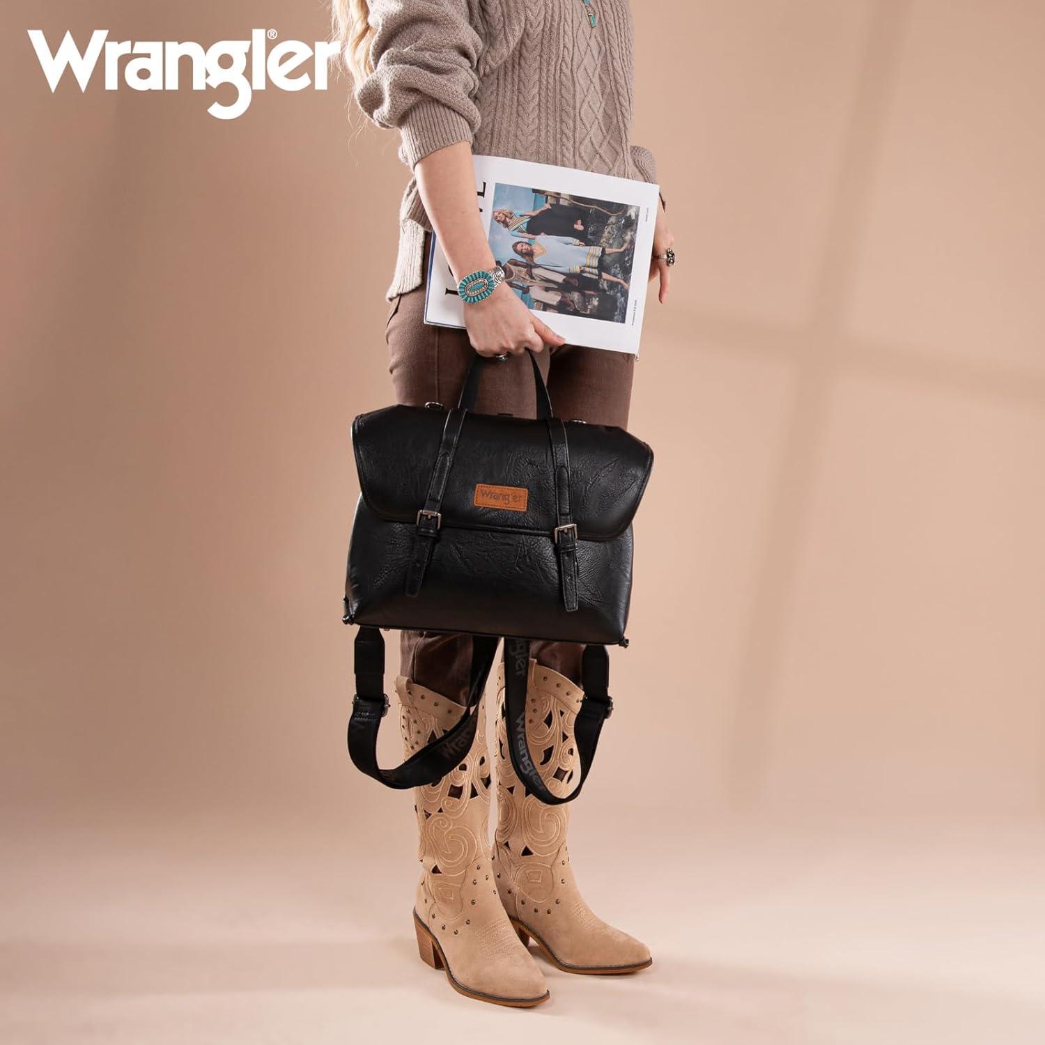 imageWrangler Laptop Bag for Women Messenger Bag Briefcase Computer Backpack Convertible Satchel BagBlack