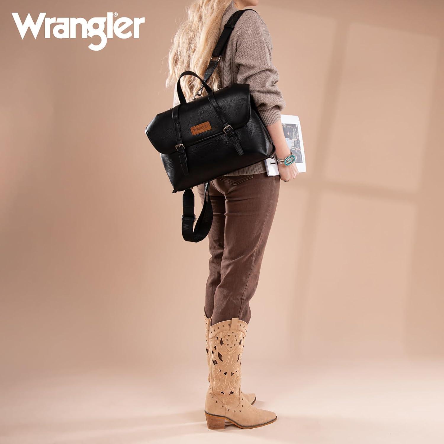 imageWrangler Laptop Bag for Women Messenger Bag Briefcase Computer Backpack Convertible Satchel BagBlack