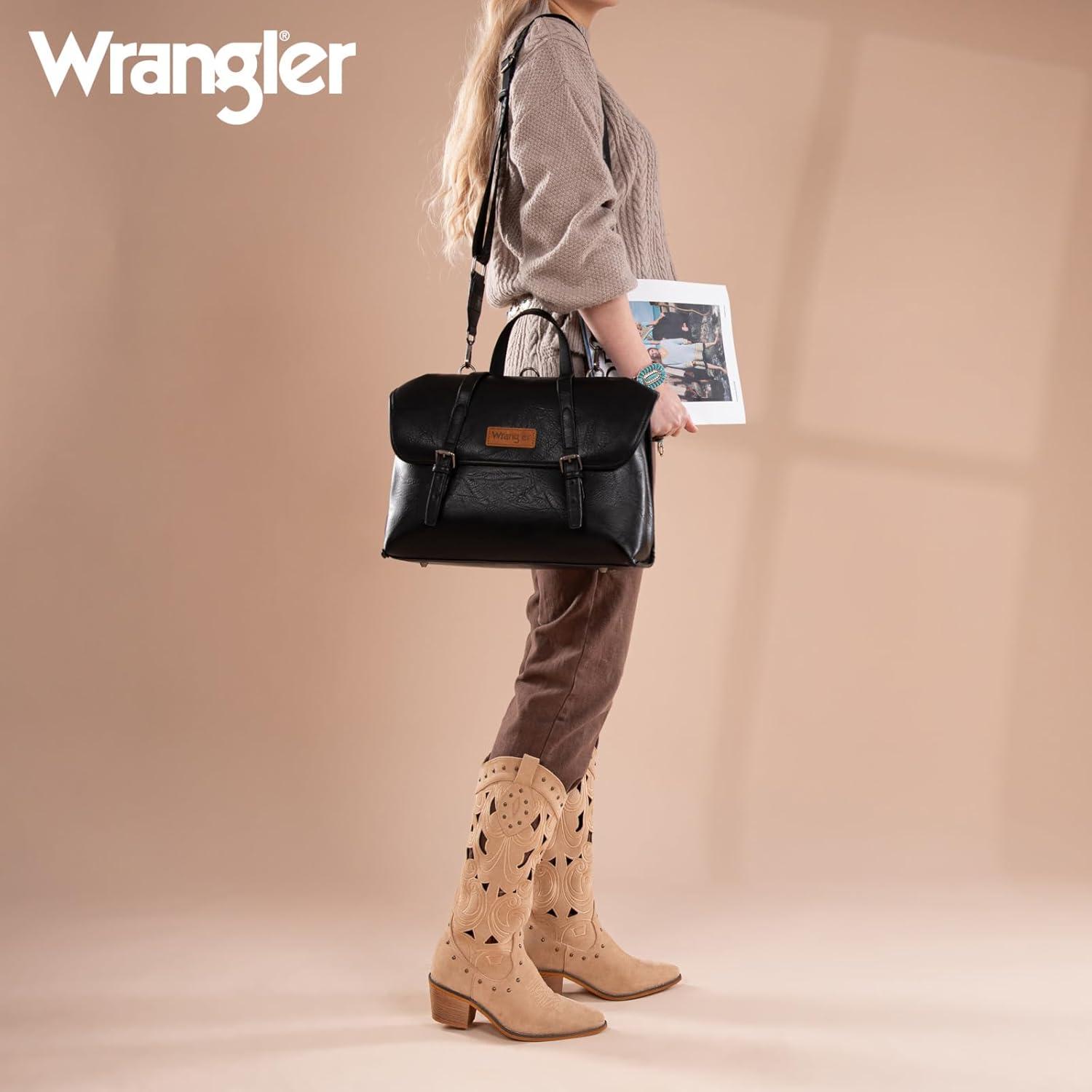 imageWrangler Laptop Bag for Women Messenger Bag Briefcase Computer Backpack Convertible Satchel BagBlack