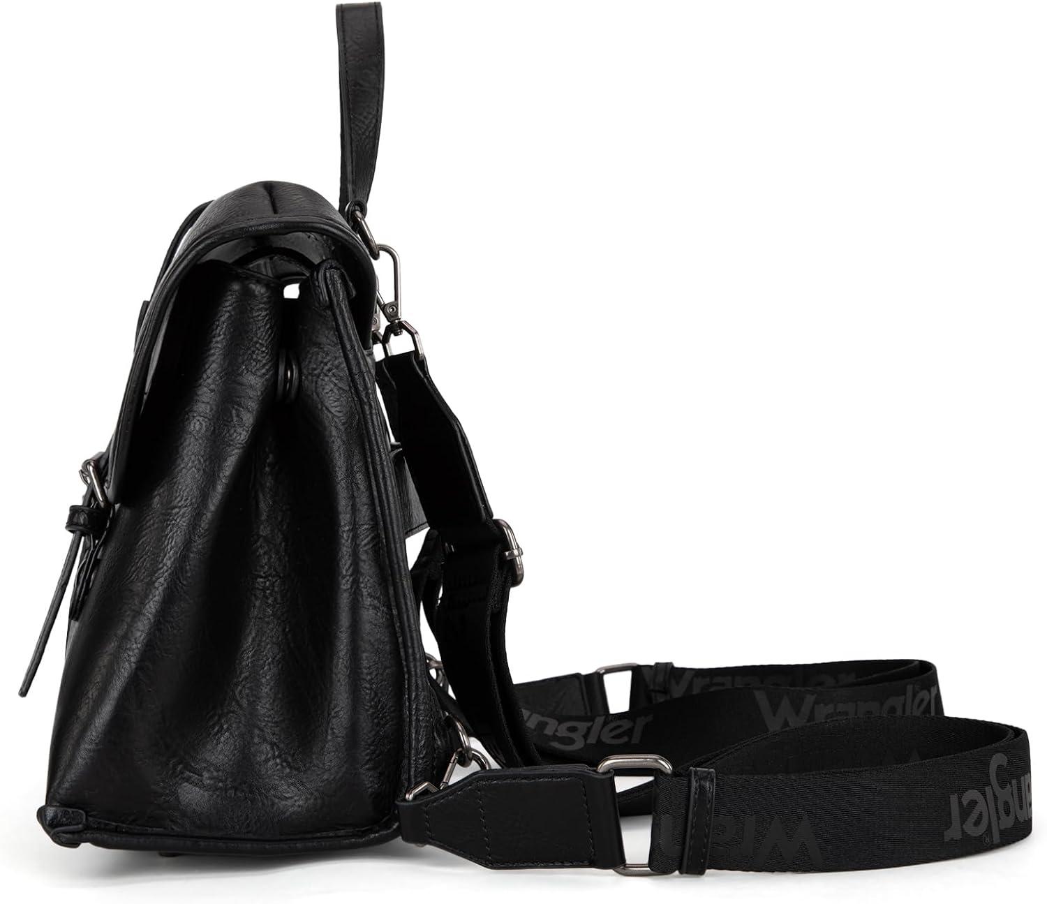 imageWrangler Laptop Bag for Women Messenger Bag Briefcase Computer Backpack Convertible Satchel BagBlack