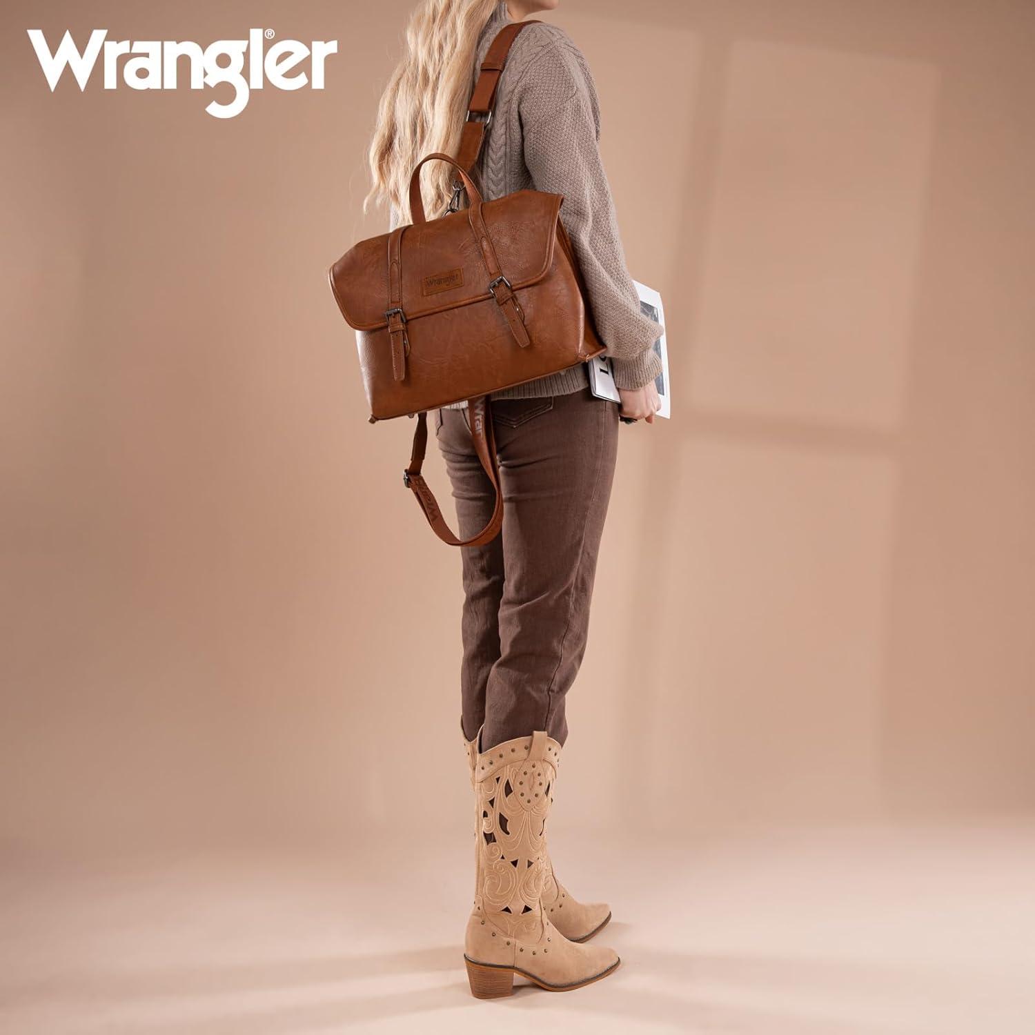 imageWrangler Laptop Bag for Women Messenger Bag Briefcase Computer Backpack Convertible Satchel BagBrown