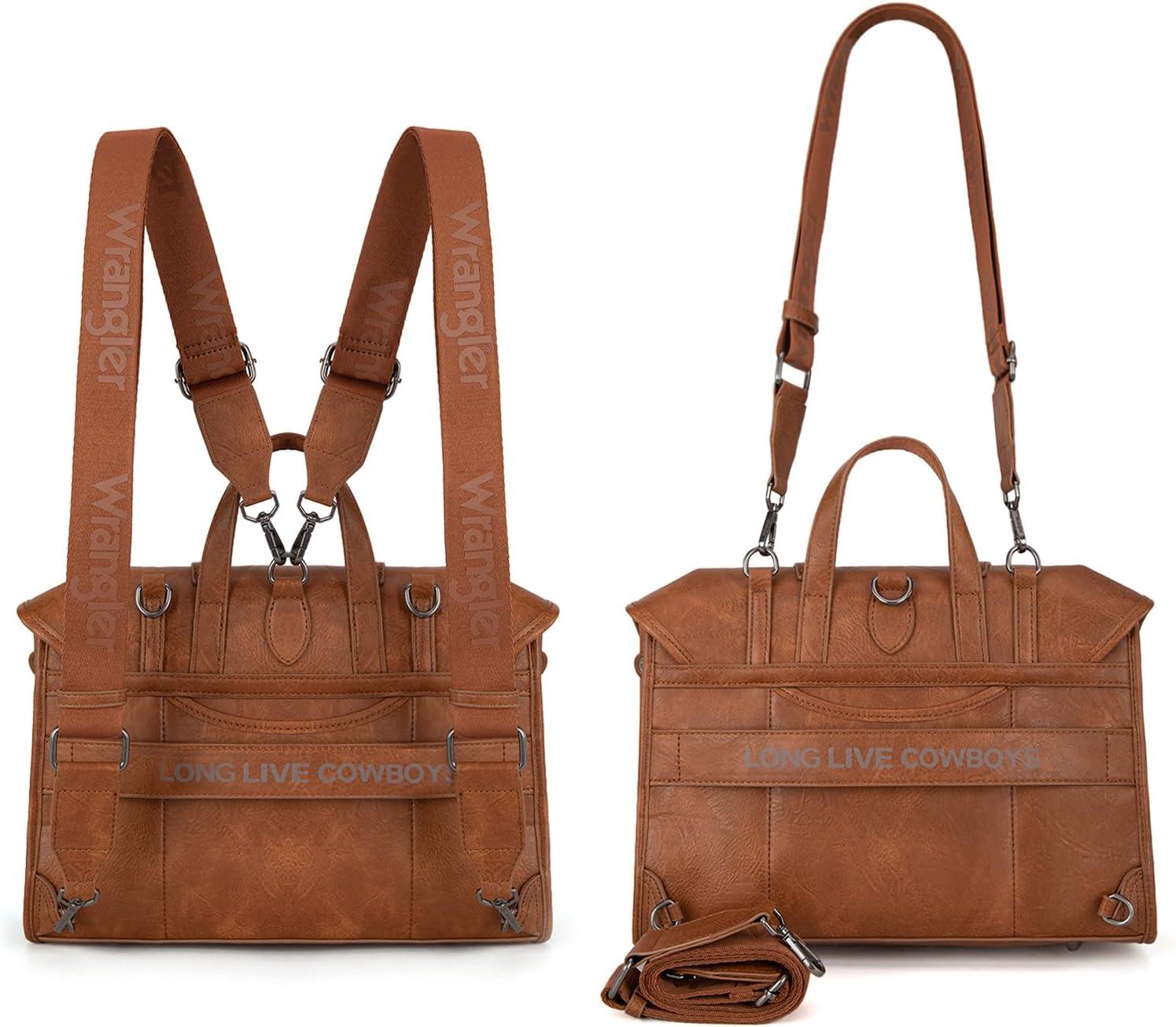imageWrangler Laptop Bag for Women Messenger Bag Briefcase Computer Backpack Convertible Satchel BagBrown