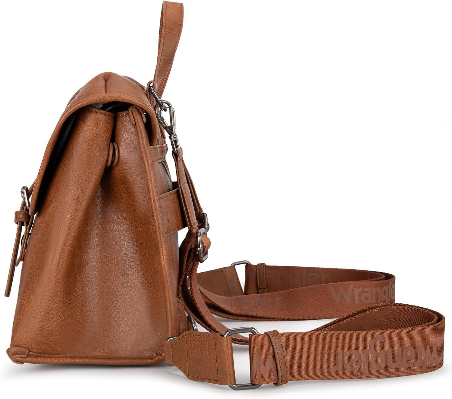 imageWrangler Laptop Bag for Women Messenger Bag Briefcase Computer Backpack Convertible Satchel BagBrown