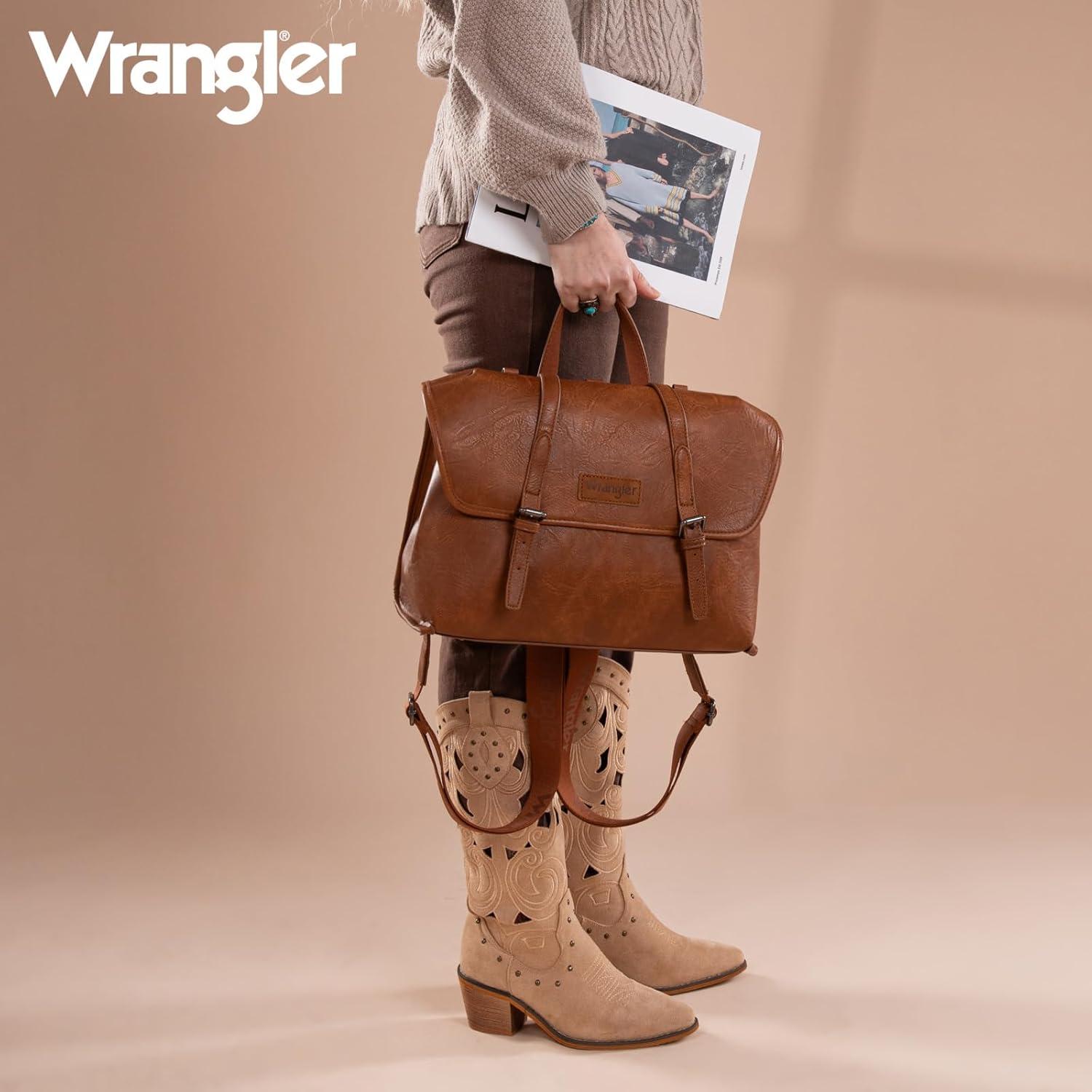 imageWrangler Laptop Bag for Women Messenger Bag Briefcase Computer Backpack Convertible Satchel BagBrown