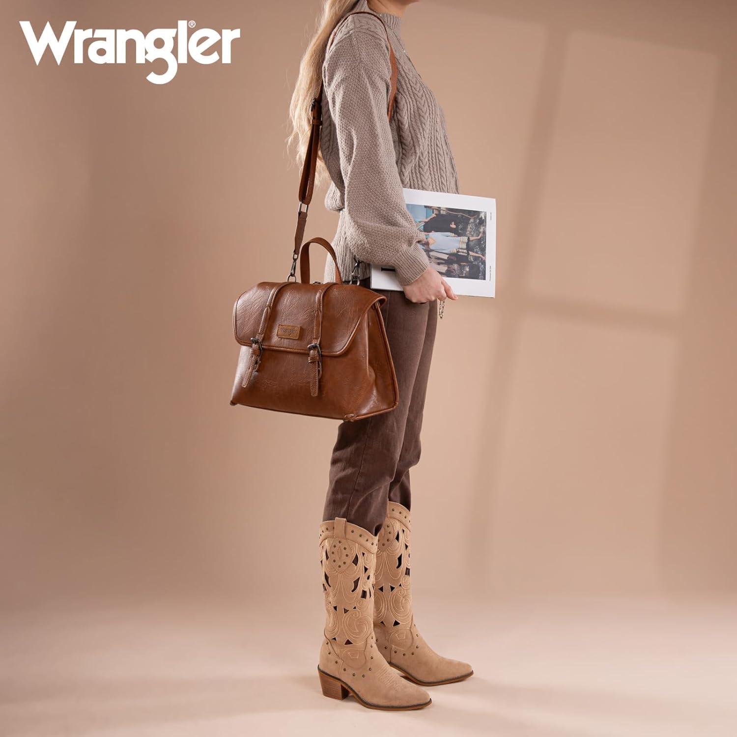 imageWrangler Laptop Bag for Women Messenger Bag Briefcase Computer Backpack Convertible Satchel BagBrown