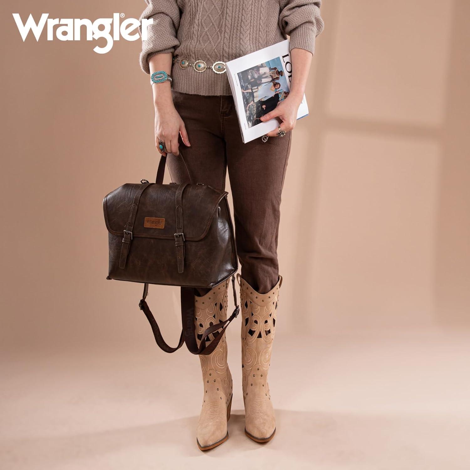 imageWrangler Laptop Bag for Women Messenger Bag Briefcase Computer Backpack Convertible Satchel BagCoffee
