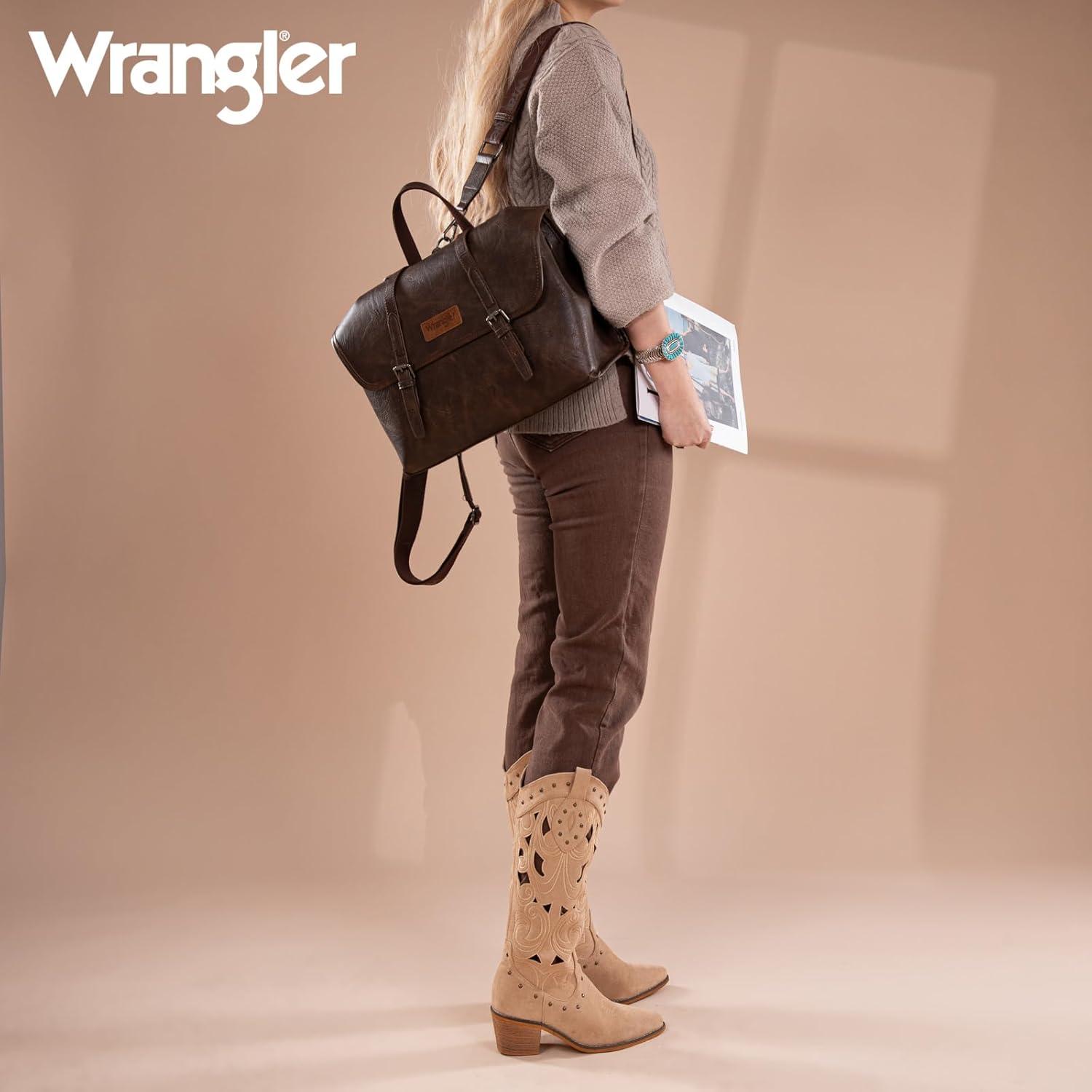imageWrangler Laptop Bag for Women Messenger Bag Briefcase Computer Backpack Convertible Satchel BagCoffee