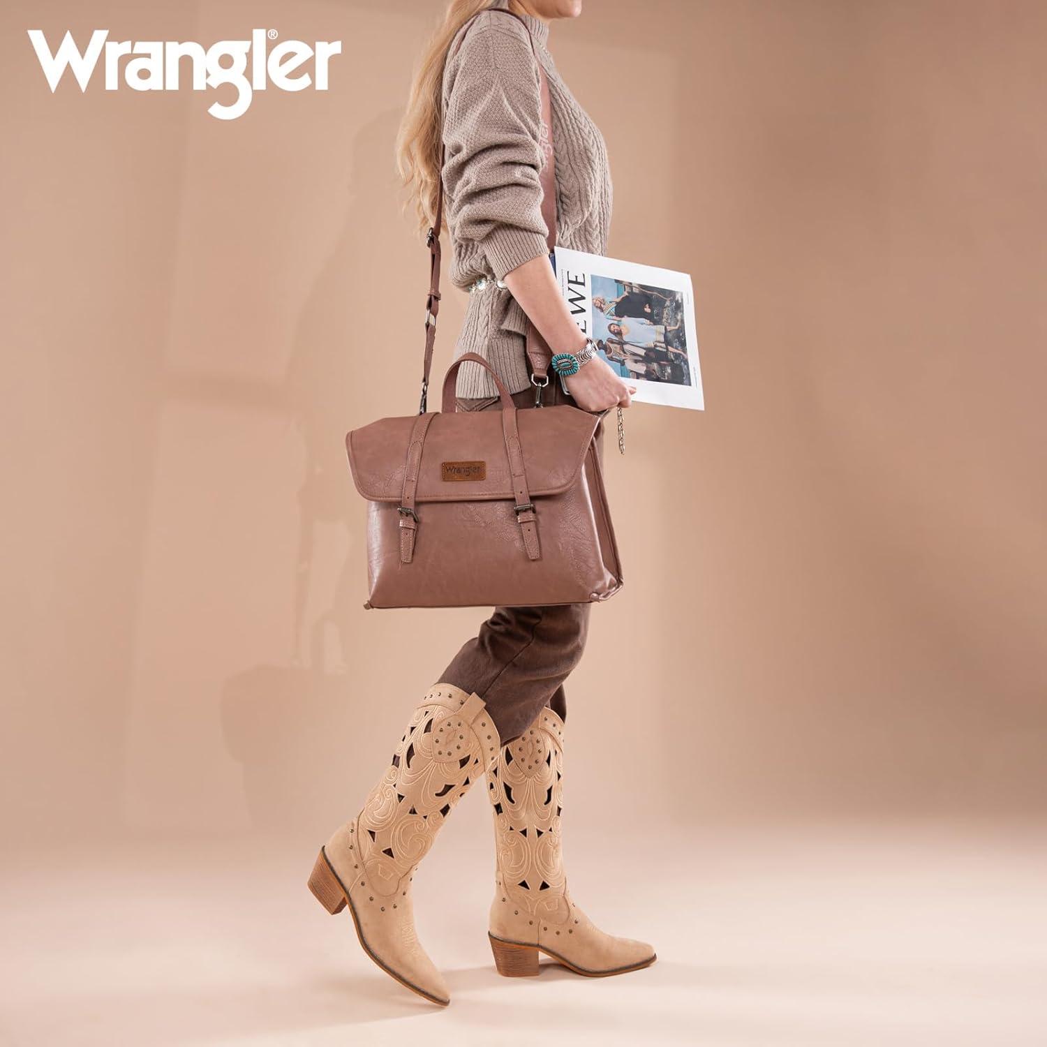 imageWrangler Laptop Bag for Women Messenger Bag Briefcase Computer Backpack Convertible Satchel BagDeep Pink