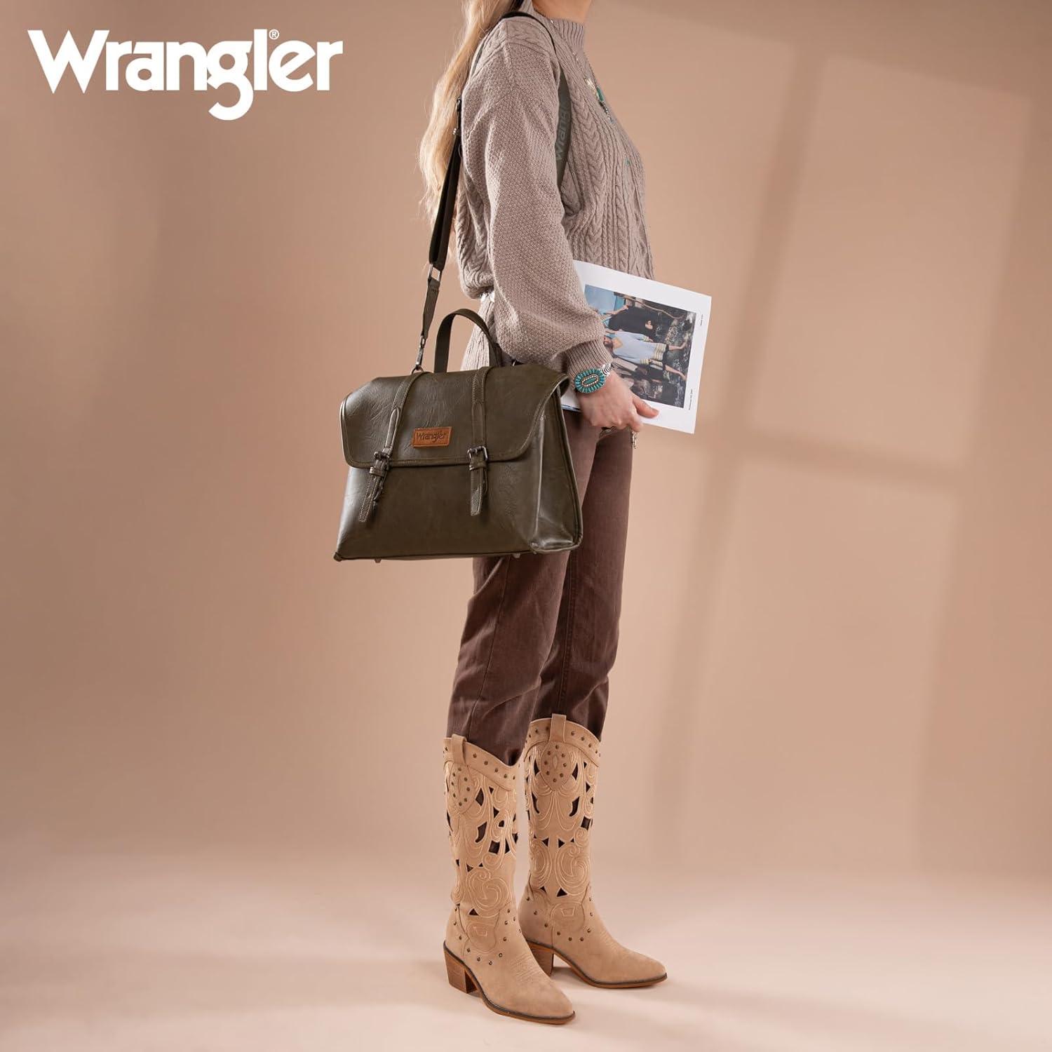 imageWrangler Laptop Bag for Women Messenger Bag Briefcase Computer Backpack Convertible Satchel BagGreen