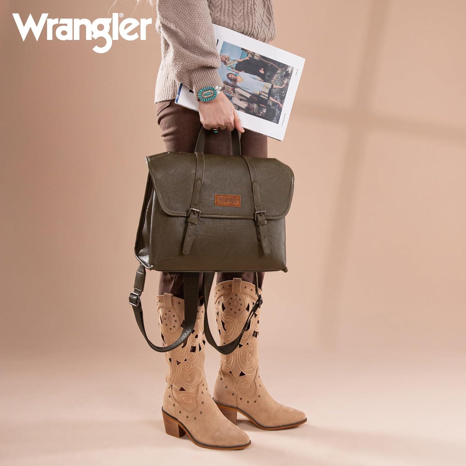 imageWrangler Laptop Bag for Women Messenger Bag Briefcase Computer Backpack Convertible Satchel BagGreen