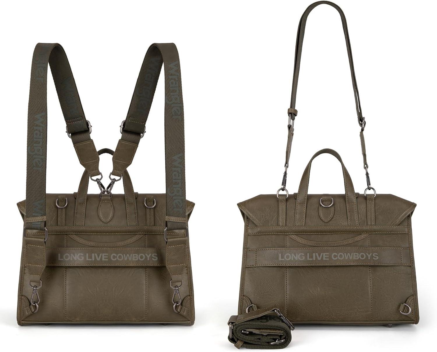 imageWrangler Laptop Bag for Women Messenger Bag Briefcase Computer Backpack Convertible Satchel BagGreen